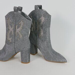 MIA Silver Sparkle Western Short Boot - NWOT - Size 6.5